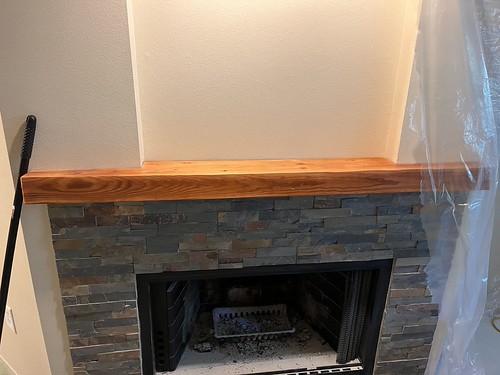 Fireplace Mantle Piece custom stained and finished