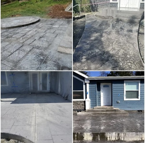 Stamped concrete patio and driveways and walkways