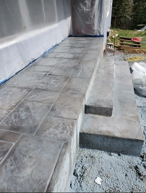 Concrete stamped steps