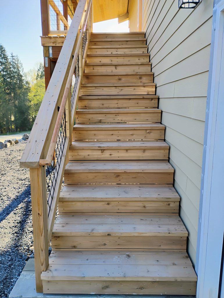 Newly constructed stairs