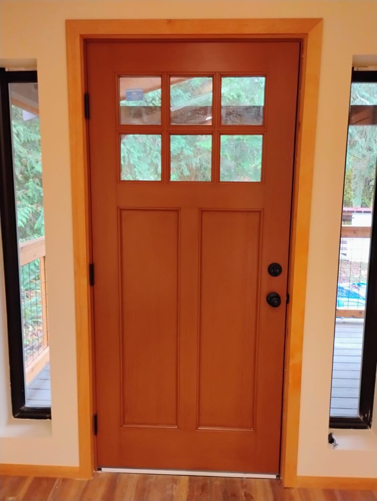 Exterior Door Installed in an ADU, Custom Stained
