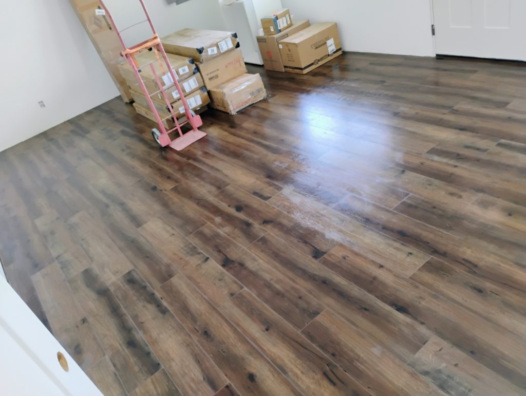 new hardwood flooring installed in bedroom